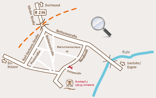 Anfahrt zum Nordwall 2 nach 58239 Schwerte